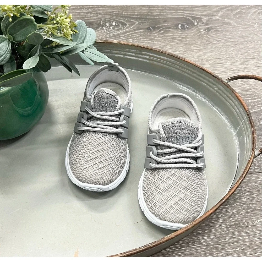 Little Star Children's Grey Lace Up Toddler Sneaker Size 7 NEW